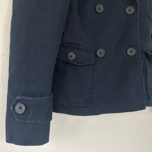 Vintage Tommy Hilfiger double breasted canvas peacoat Y2K navy preppy academia S - Picture 5 of 11